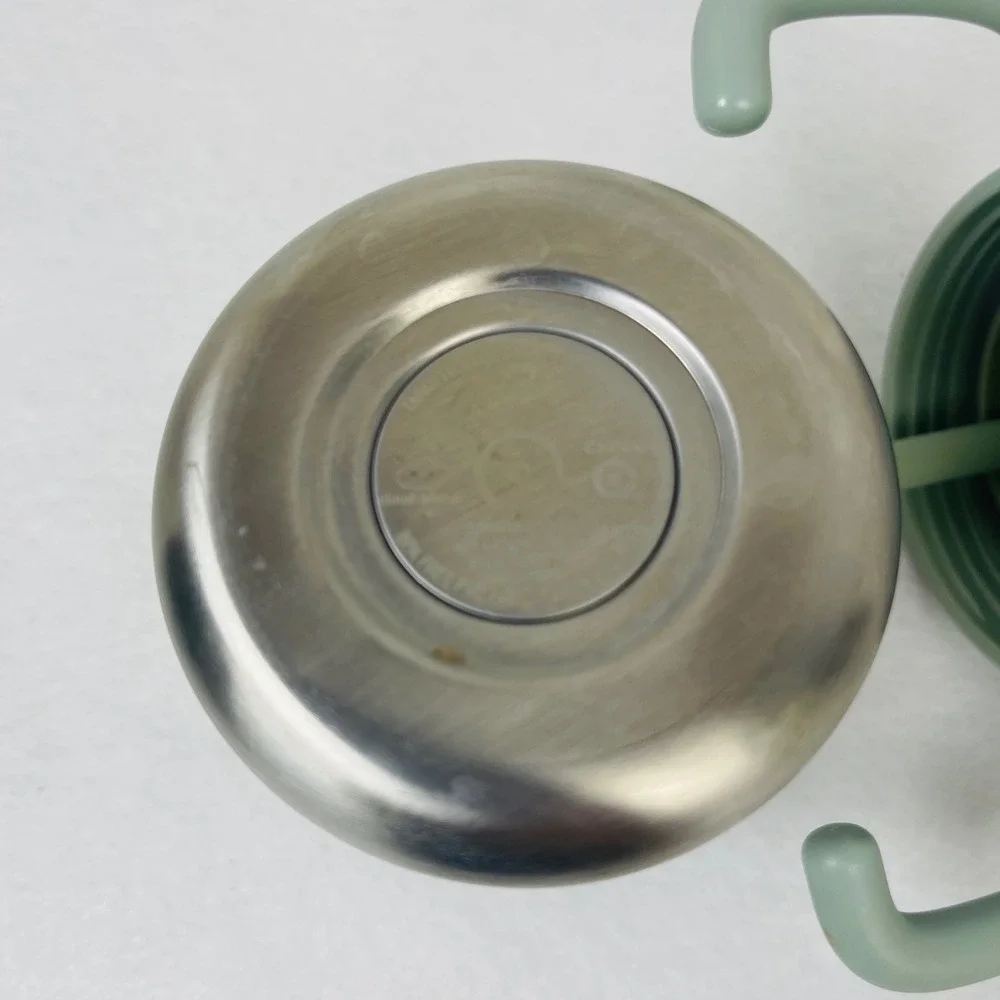 Cloud Island Stainless Steel Toddler Sippy Cup with Silicone Straw Sage Green